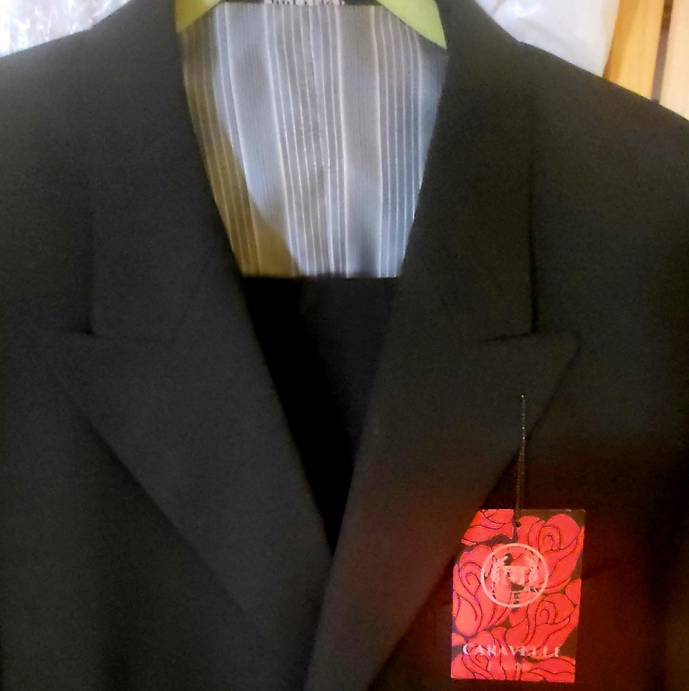 CaRAVELLI Black Mens 3- Piece Suit